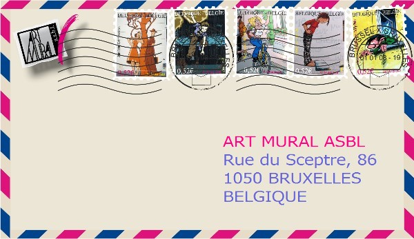 Reçevoir l'adresse postale de l'asbl ART MURAL par mail